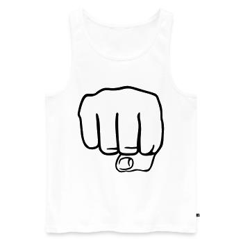 Faust | Fist | Hand - Débardeur bio Premium Homme - blanc - Devant - AI Model Male 178 light (178cm)