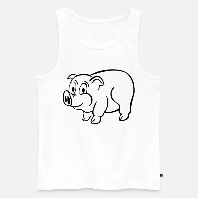 Glücksschwein - Männer Premium Bio Tank Top - Weiß
