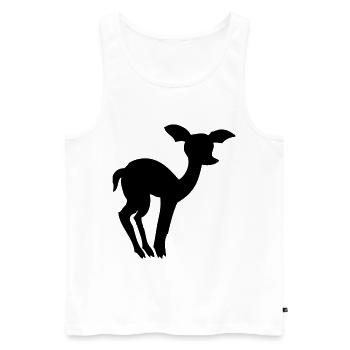 Scheues Reh - Männer Premium Bio Tank Top - Weiß - Vorne - AI Model Male 178 light (178cm)