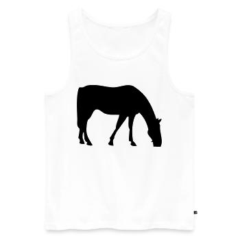 Pferd - Männer Premium Bio Tank Top - Weiß - Vorne - AI Model Male 178 light (178cm)