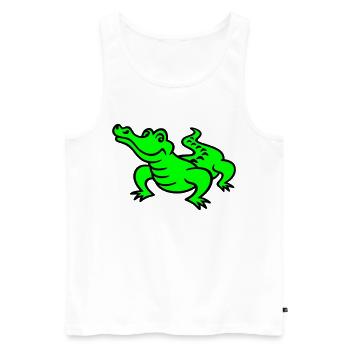 Crocodile (a) - Männer Premium Bio Tank Top - Weiß - Vorne - AI Model Male 178 light (178cm)