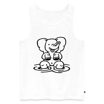 little elephant (a) - Men's Premium Organic Tank Top - white - Front - Michal (187cm)