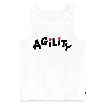 agility - Men's Premium Organic Tank Top - white - Front - Michal (187cm)
