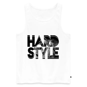 HARDSTYLE, GESCHENK - Männer Premium Bio Tank Top - Weiß - Vorne - Michal (187cm)