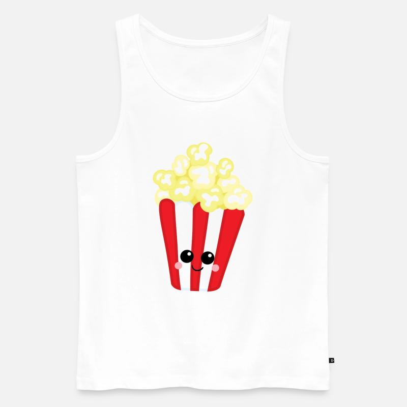Popcorn - Männer Premium Bio Tank Top - Weiß