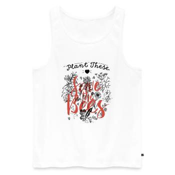 Plant these save the bees - Hippie Natur Umwelt - Männer Premium Bio Tank Top - Weiß - Vorne - AI Model Male 178 light (178cm)