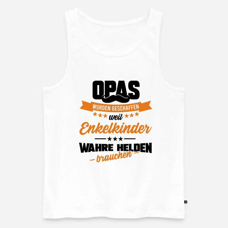 OPA HELD, GESCHENK - Männer Premium Bio Tank Top - Weiß