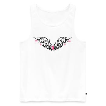 Tribal with cherry blossom, Tattoo - Men's Premium Organic Tank Top - white - Front - Michal (187cm)