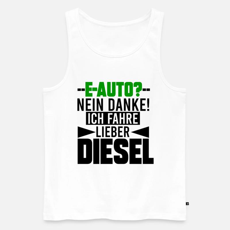 E- AUTO, GESCHENK - Männer Premium Bio Tank Top - Weiß
