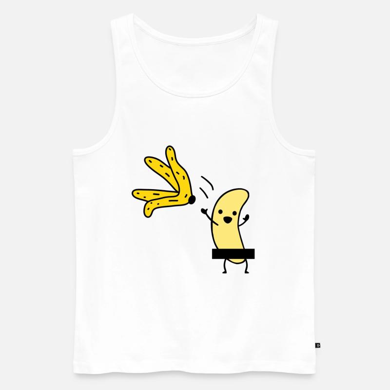 Nackte Banane Striptease - Männer Premium Bio Tank Top - Weiß
