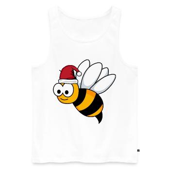 Honigbiene Comic Weihnachten - Männer Premium Bio Tank Top - Weiß - Vorne - AI Model Male 178 light (178cm)