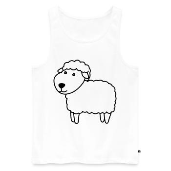 Schaf Comic Tier - Männer Premium Bio Tank Top - Weiß - Vorne - Michal (187cm)