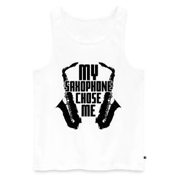 Jazz Saxophon - Männer Premium Bio Tank Top - Weiß - Vorne - AI Model Male 178 light (178cm)