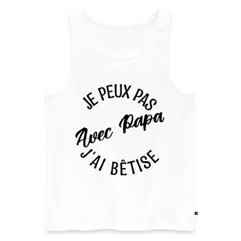 Cadeau papa. cadeau père. cadeau papa de l'année. - Débardeur bio Premium Homme - blanc - Devant - AI Model Male 178 light (178cm)