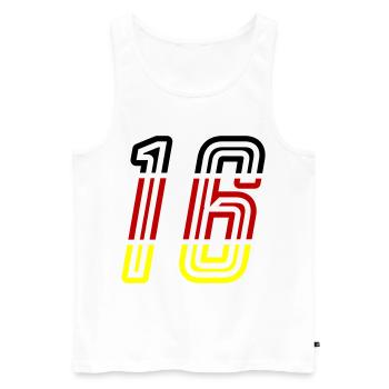 16 Symbole numérique Allemagne - Débardeur bio Premium Homme - blanc - Devant - Michal (187cm)