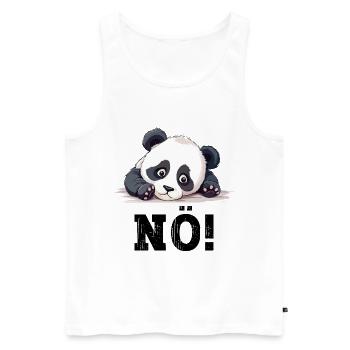 Nö Einfach Nö No Nein Panda Bär Süß Lustig Spruch - Männer Premium Bio Tank Top - Weiß - Vorne - Michal (187cm)