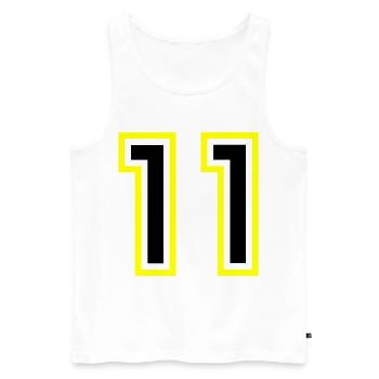 11 Nombre Collège - Débardeur bio Premium Homme - blanc - Devant - Michal (187cm)