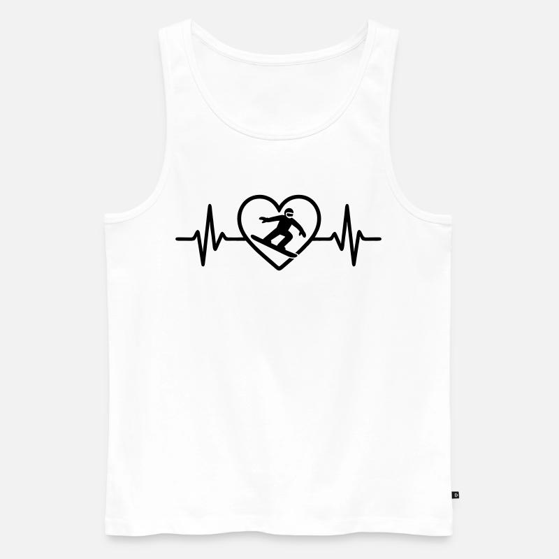 Snowboard Herz - Männer Premium Bio Tank Top - Weiß