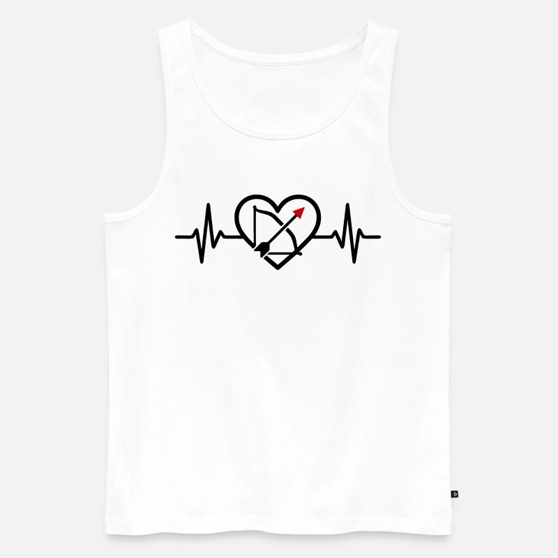 Bogenschießen Herz Pfeil Bogen Sport - Männer Premium Bio Tank Top - Weiß