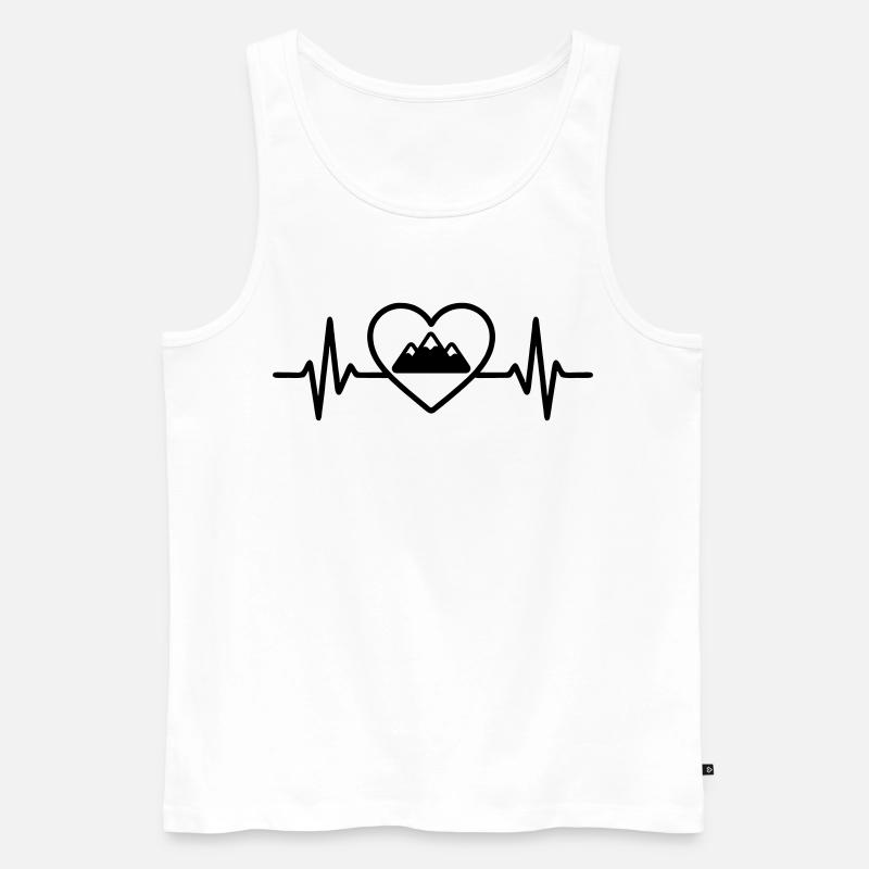 Herz Berge Drei Gipfel - Männer Premium Bio Tank Top - Weiß