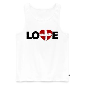 England Herz Pinselstrich Kreuz - Männer Premium Bio Tank Top - Weiß - Vorne - Michal (187cm)