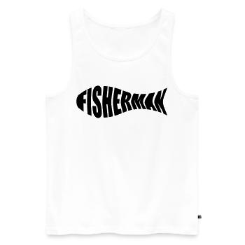 angler - Männer Premium Bio Tank Top - Weiß - Vorne - Michal (187cm)