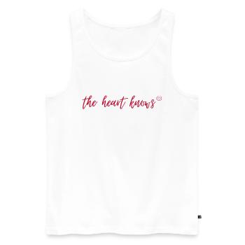 Le cœur sait (rouge) - Débardeur bio Premium Homme - blanc - Devant - AI Model Male 178 light (178cm)