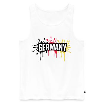 Deutschland Fußball Sport WM Germany 2022 - Männer Premium Bio Tank Top - Weiß - Vorne - Michal (187cm)