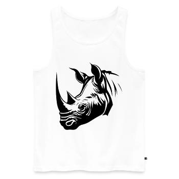 Rhino Animal Silhouette - Men's Premium Organic Tank Top - white - Front - Michal (187cm)