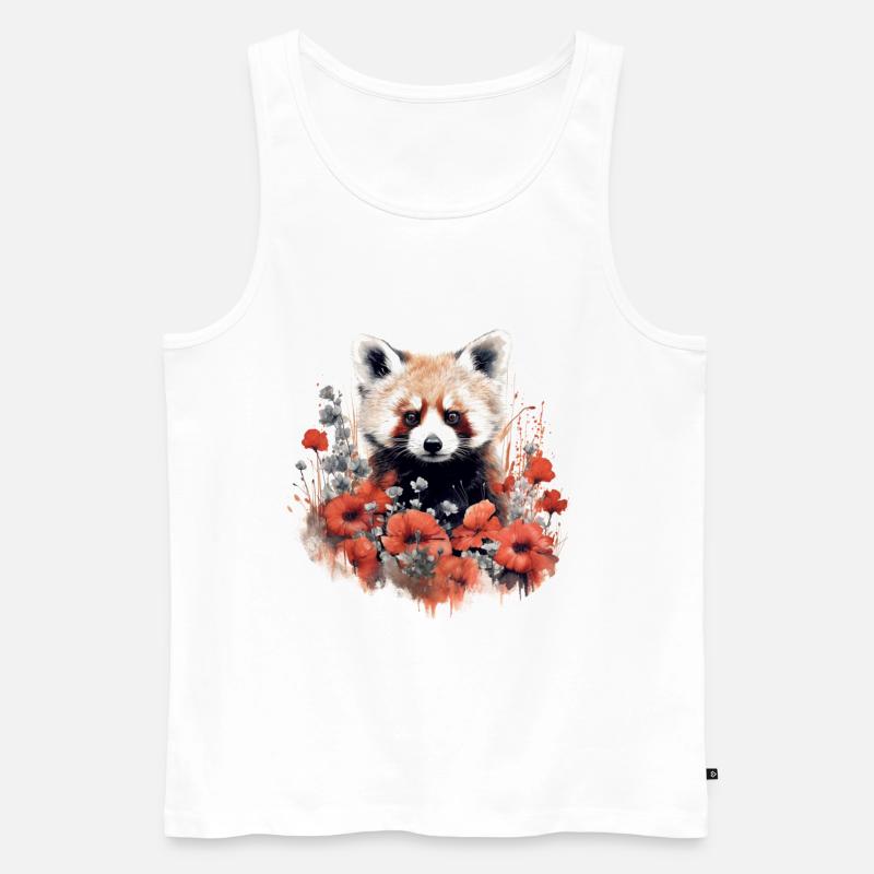Roter Panda - Männer Premium Bio Tank Top - Weiß