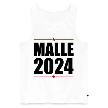 Malle 2024 Mallorca Holidays - Men's Premium Organic Tank Top - white - Front - Michal (187cm)