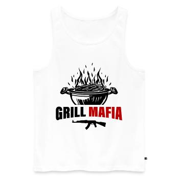 Grillades Mafia - Débardeur bio Premium Homme - blanc - Devant - Michal (187cm)