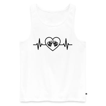Beer Team Heart Friends Toast Celebration - Men's Premium Organic Tank Top - white - Front - Michal (187cm)
