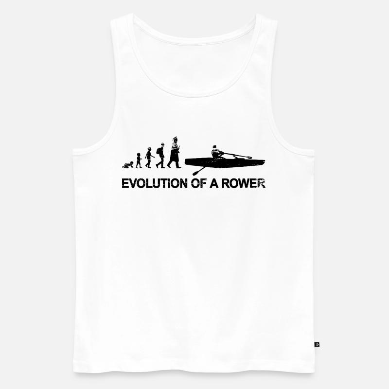 Rower Evolution - Men's Premium Organic Tank Top - white