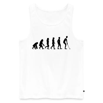 Evolution Golf - Männer Premium Bio Tank Top - Weiß - Vorne - AI Model Male 178 light (178cm)