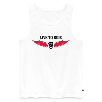 biker - Men's Premium Organic Tank Top - white - Front - AI Model Male 178 light (178cm)