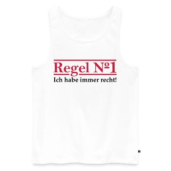Rule # 1 I'm always right. - Men's Premium Organic Tank Top - white - Front - AI Model Male 178 light (178cm)