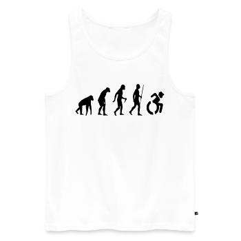 Evolution Rollstuhl. Die Rollstuhl-Evolution * - Männer Premium Bio Tank Top - Weiß - Vorne - Michal (187cm)