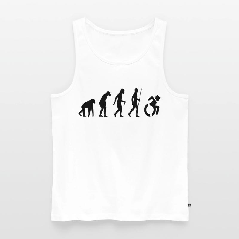 Evolution Rollstuhl. Die Rollstuhl-Evolution * Männer Premium Bio Tank Top
