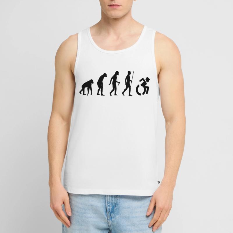 Evolution Rollstuhl. Die Rollstuhl-Evolution * Männer Premium Bio Tank Top