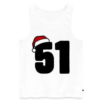 51 Zahl Weihnachten - Männer Premium Bio Tank Top - Weiß - Vorne - Michal (187cm)