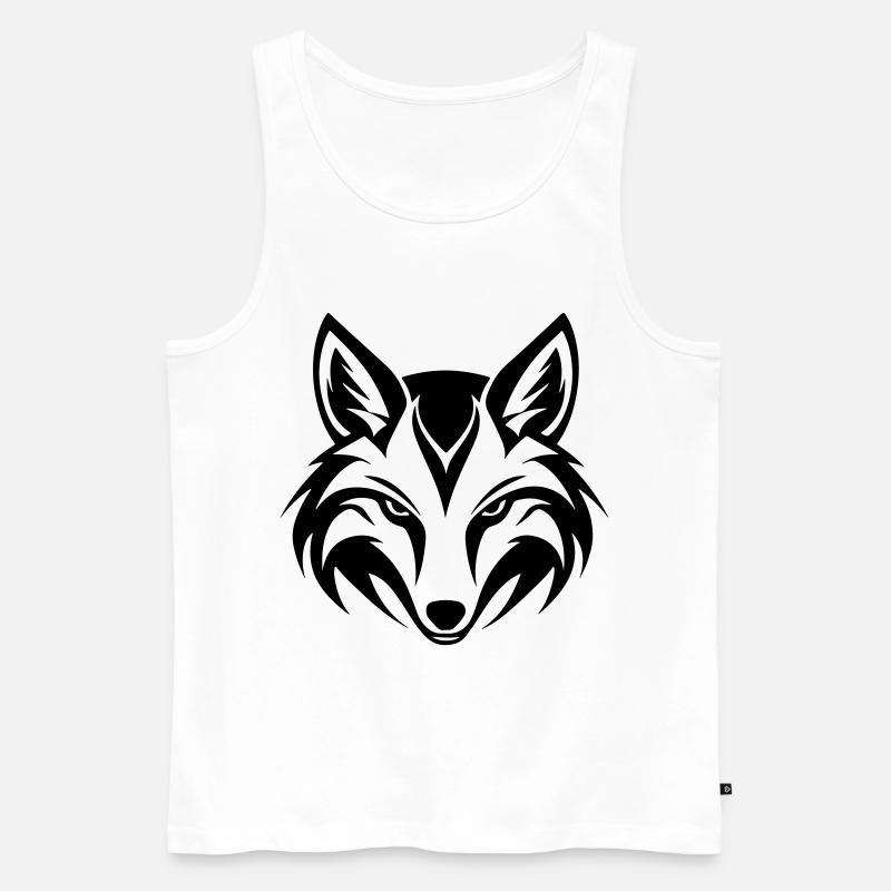 Fuchs Kopf - Männer Premium Bio Tank Top - Weiß