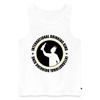 Drinking King Party Spruch - Männer Premium Bio Tank Top - Weiß - Vorne - AI Model Male 178 light (178cm)