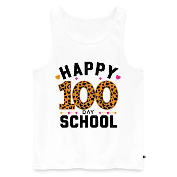 Happy One Hundred Day School für eine Lehrer und - Männer Premium Bio Tank Top - Weiß - Vorne - Michal (187cm)