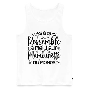 Cadeau Meilleure Mamounette - Cadeau Mamounette - Débardeur bio Premium Homme - blanc - Devant - Michal (187cm)