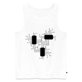 électricien électricien électronique électrique profession tension CPU - Débardeur bio Premium Homme - blanc - Devant - AI Model Male 178 light (178cm)