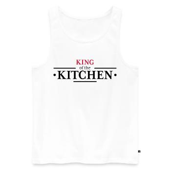 Roi de la cuisine - Débardeur bio Premium Homme - blanc - Devant - Michal (187cm)