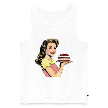 Baking Cake Baking Queen Baking Fairy Baker Pop Art - Men's Premium Organic Tank Top - white - Front - AI Model Male 178 light (178cm)