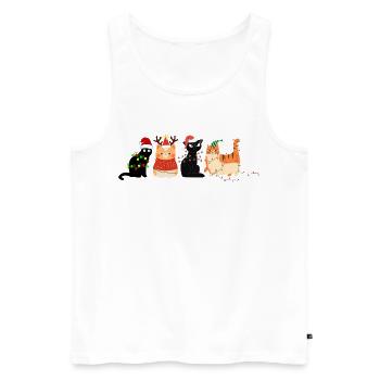 cat in christmas - Men's Premium Organic Tank Top - white - Front - Michal (187cm)