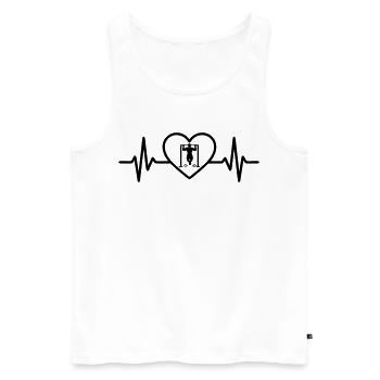 Herz Street Workout - Männer Premium Bio Tank Top - Weiß - Vorne - Michal (187cm)